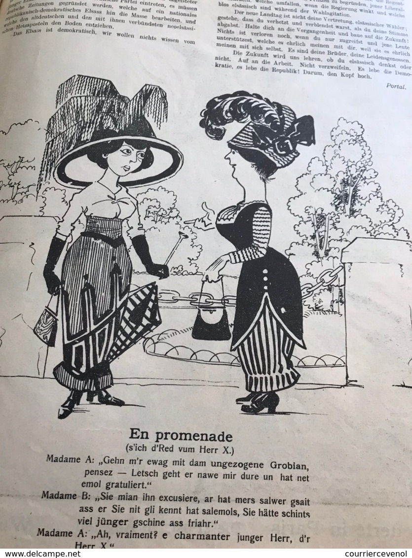 ALSACE - Revue politique et satirique DUR'S ELSASS du 18 Novembre 1911 - N°124 - Couverture du caricaturiste Zislin