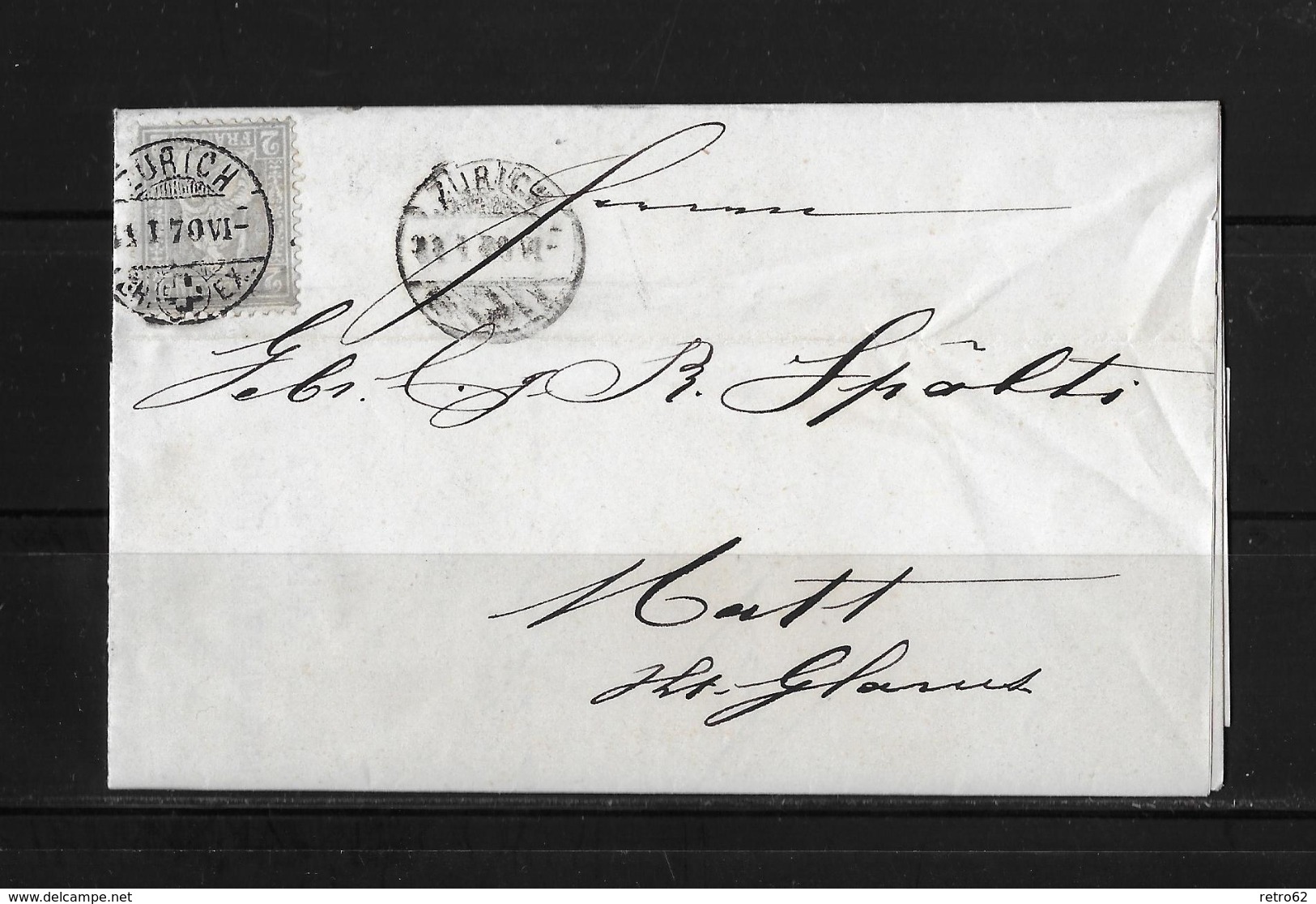 1867-1878 SITZENDE HELVETIA (gezähnt) → Brief Zürich Nach Matt Glarus ►SBK37◄ - Covers & Documents