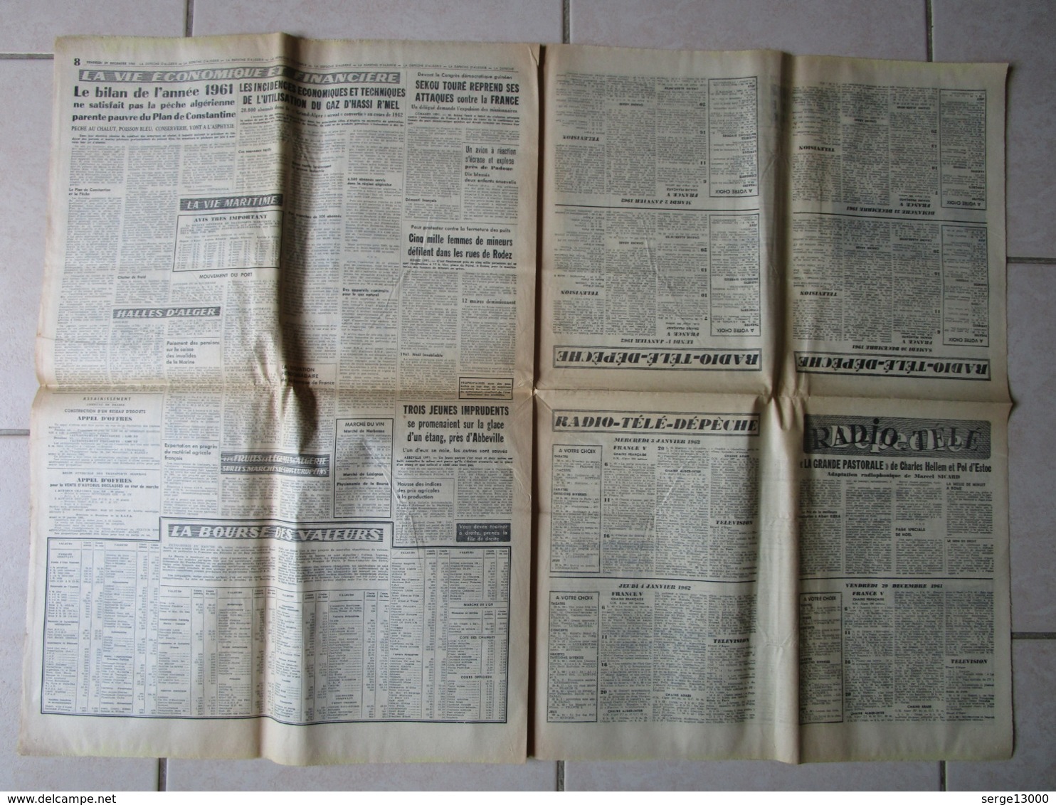 Journal La Depeche D Algérie Décembre 1961 Bagdad - Attentat - Info Alger Blida Tizi Ouzou Medea Orléansville Sétif - 1950 - Today