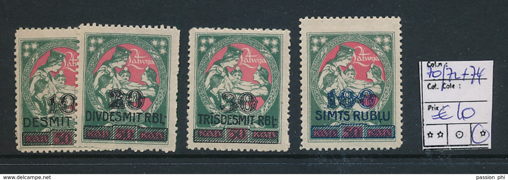 LATVIA YVERT 70/723 + 74 LH - Lettonie