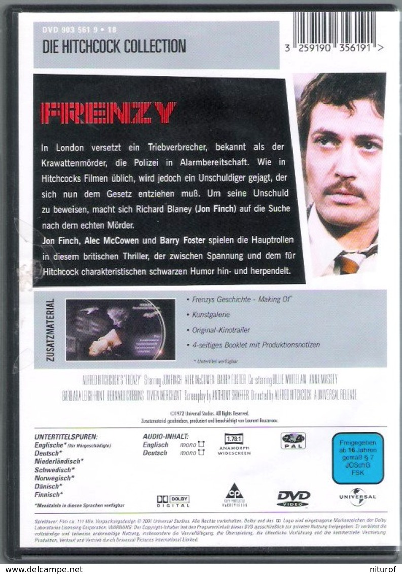 Lot 4 DVD ALFRED HITCHCOCK : FRENZY - L'AUBERGE DE LA JAMAÏQUE - NUMERO 17 - L'INCONNU DU NORD EXPRESS - - Komedie