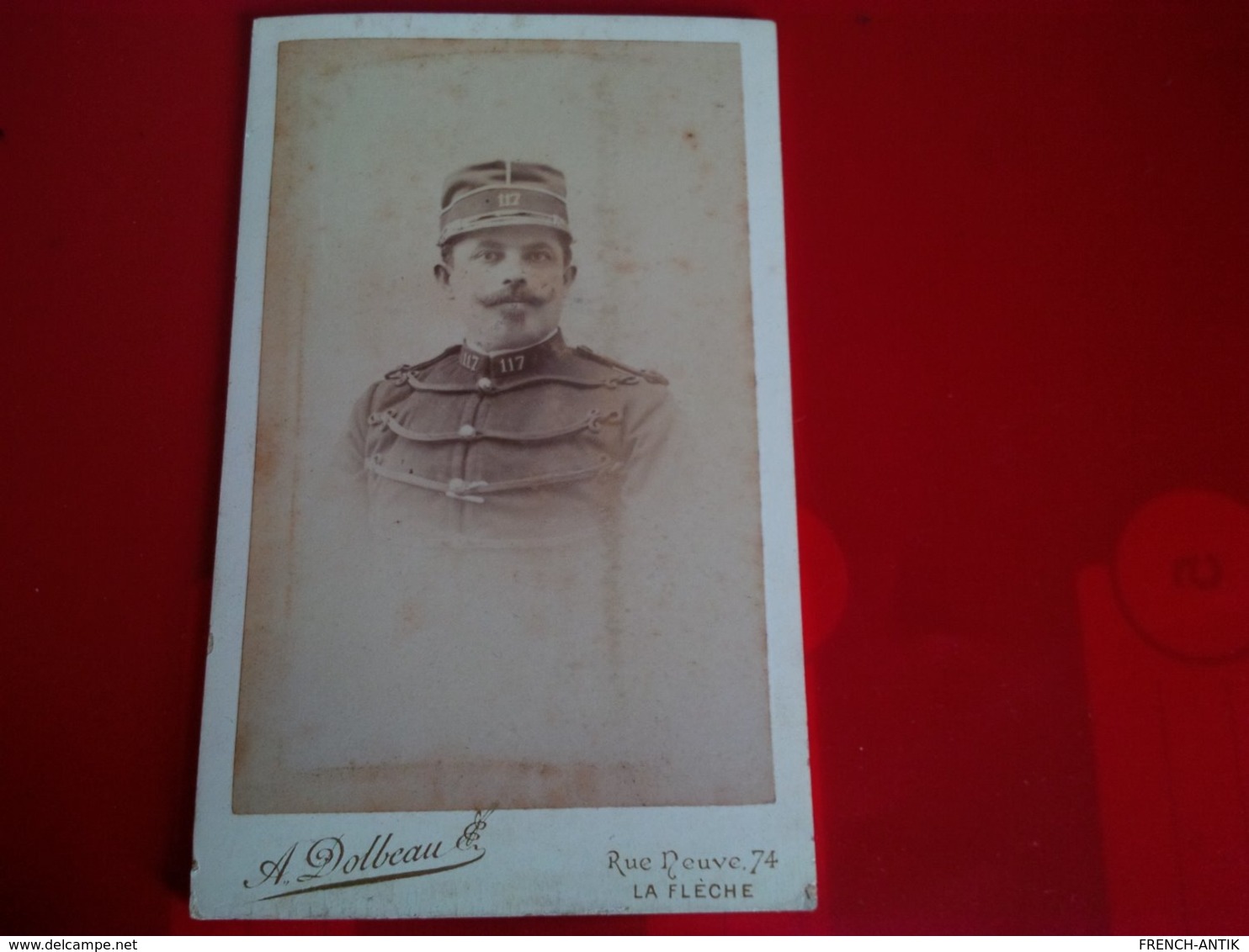 PHOTO CDV MILITAIRE DU 117 EME REGIMENT PHOTOGRAPHE DOLBEAU - Guerre, Militaire