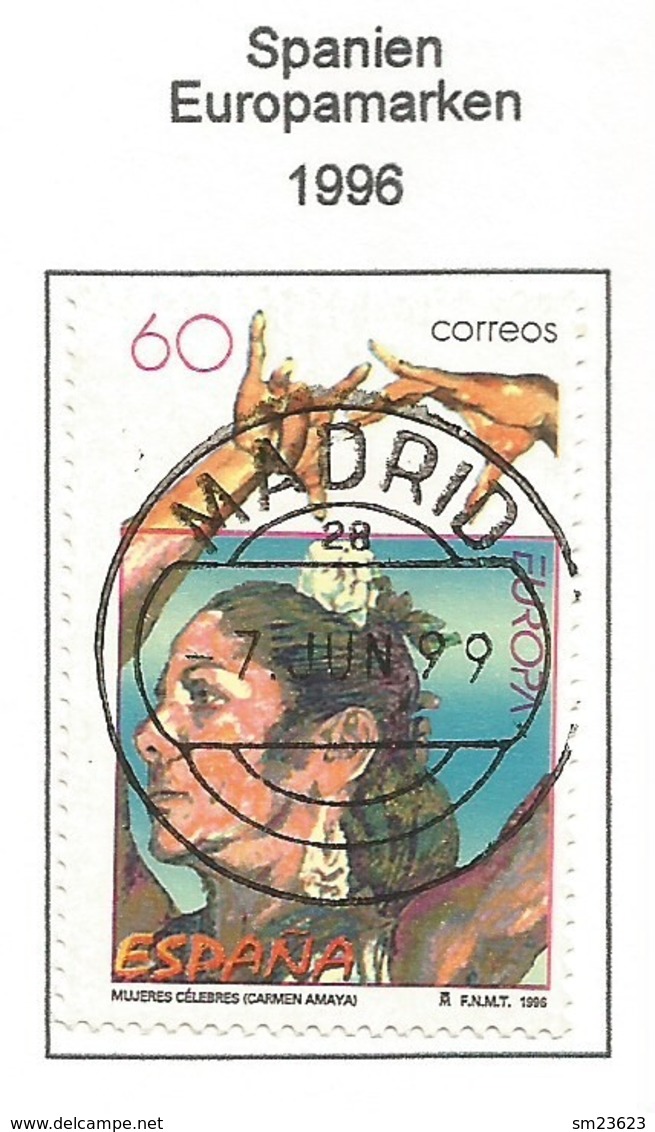 Spanien 1996  Mi.Nr. 3281 , EUROPA CEPT Berühmte Frauen - Gestempelt / Fine Used /(o) - 1996