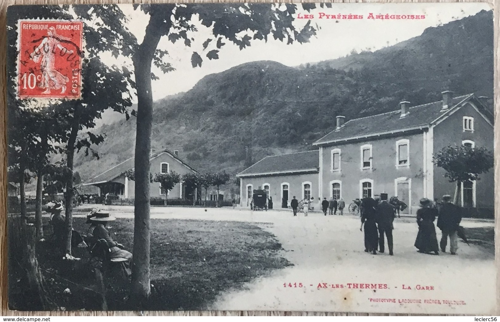 09 AX LES THERMES LA GARE CPA 2 SCANS - Ax Les Thermes