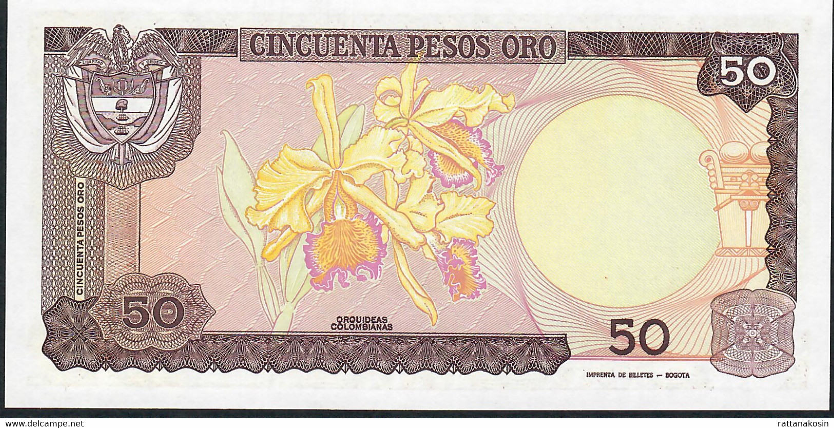 COLOMBIA P425a 50 PESOS ORO  1.1.1985  UNC.. - Kolumbien