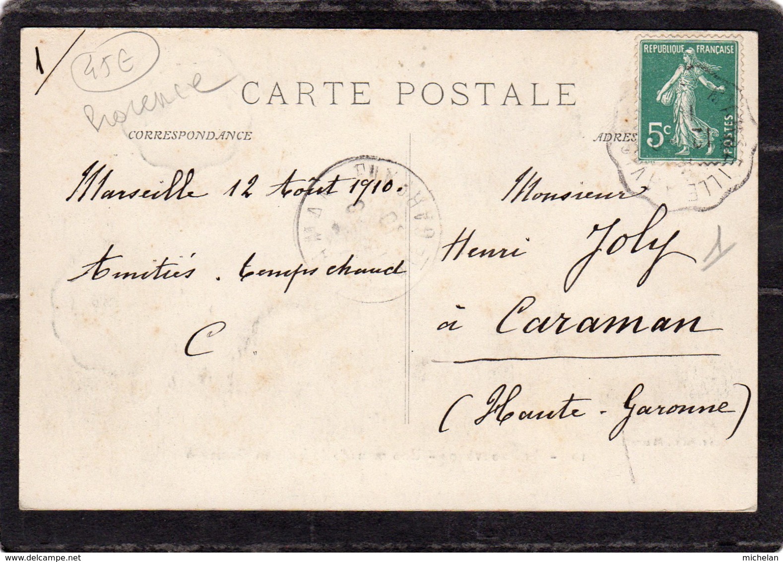 CPA   EN PROUVENCO---UNO MANADO DE BIOU EN CAMARGO----1910---TAMPON POSTAL " TARASCON A CETTE " - Provence-Alpes-Côte D'Azur