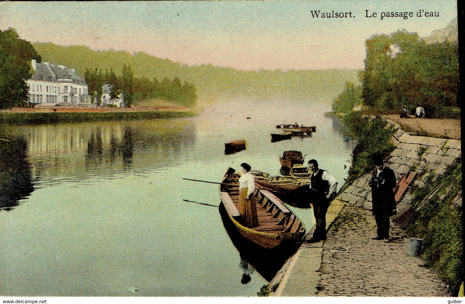 Waulsort La Passage D'eau Animation  1912 Couleur - Hastiere