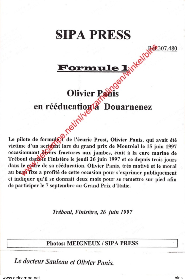 Olivier Panis Prost GP Accident 1997- Original Press Photo - Format 24x17,5cm - Automobile - F1