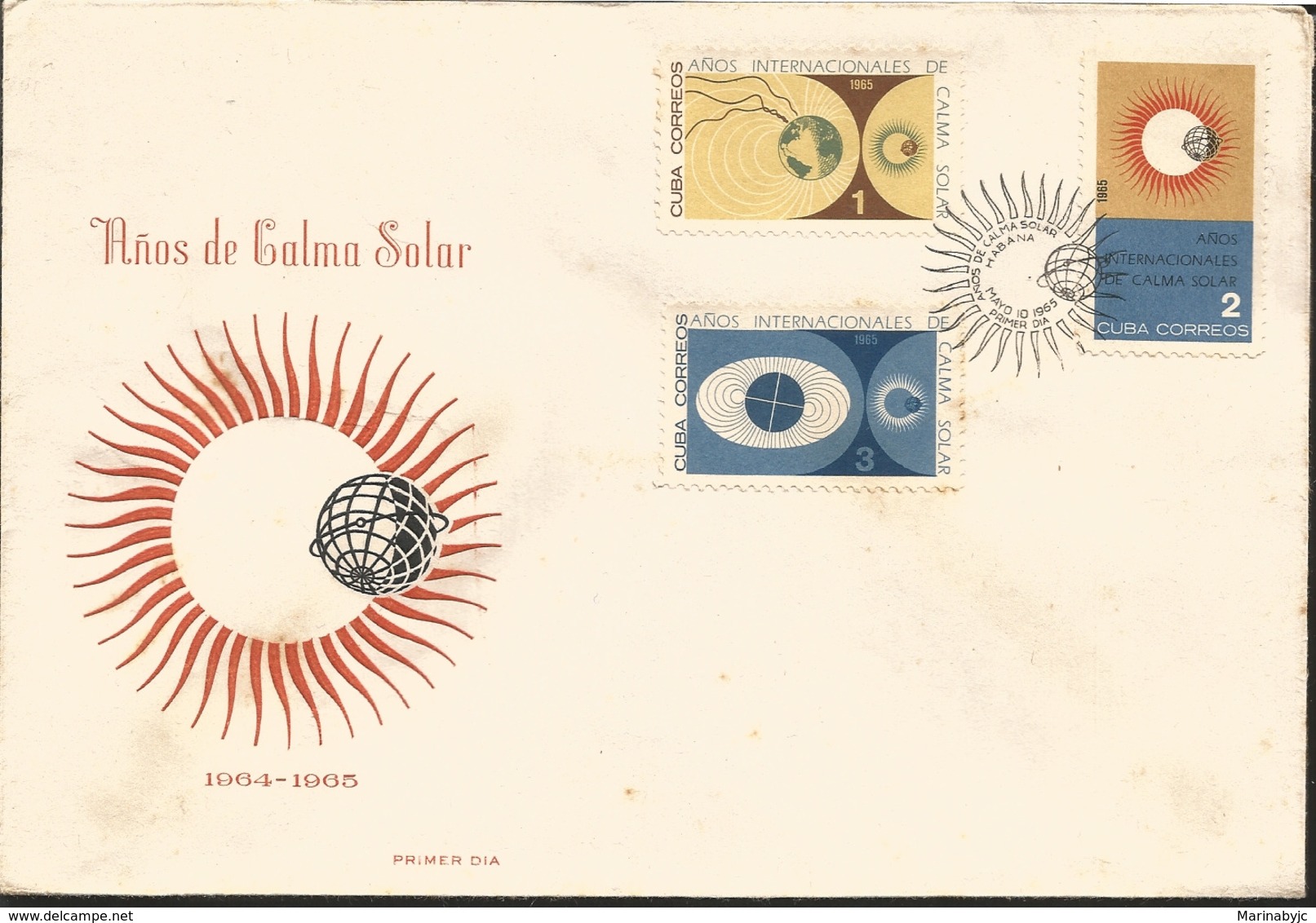 V) 1965 CARIBBEAN, INTERNATIONAL QUIET SUN YEAR, MAGNETIC POLE, SUN, EARTH’S, WITH SLOGAN CANCELATION IN BLACK, FDC - Briefe U. Dokumente
