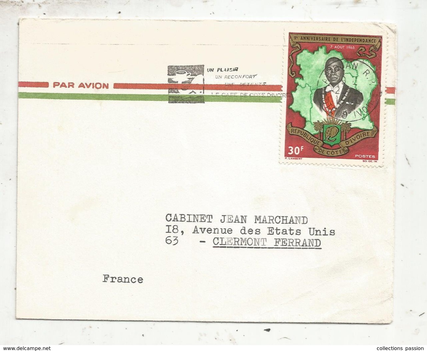 Lettre , COTE D'IVOIRE , ABIDJAN R.P. , Flamme : Le Café De Côte D'Ivoire, 1966 - Costa D'Avorio (1960-...)