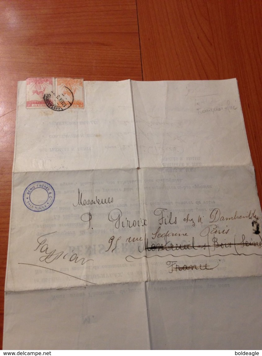 LETTRE 1915  ECRITE DE SALONIQUE POUR PARIS -  (port Offert ) - Storia Postale