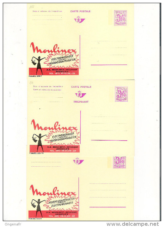 Publibel Neuve N° 2550-51-52 (Moulinex -Gosselies) - Werbepostkarten