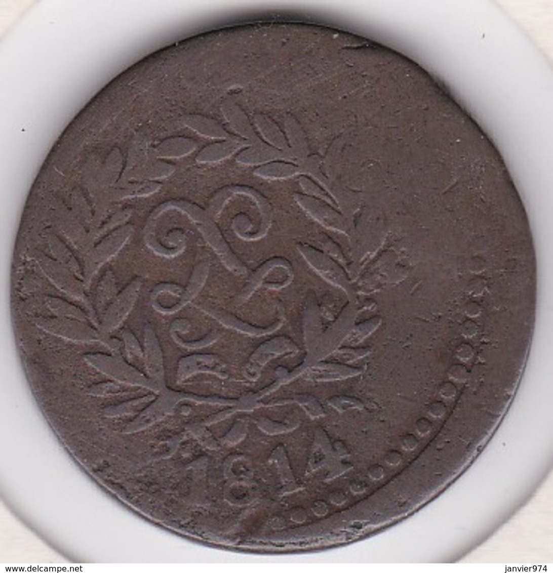 SIEGE D’ANVERS. 5 CENTIMES 1814. Louis XVIII, Frappe Médaille, RARE - 1814 Siège D’Anvers