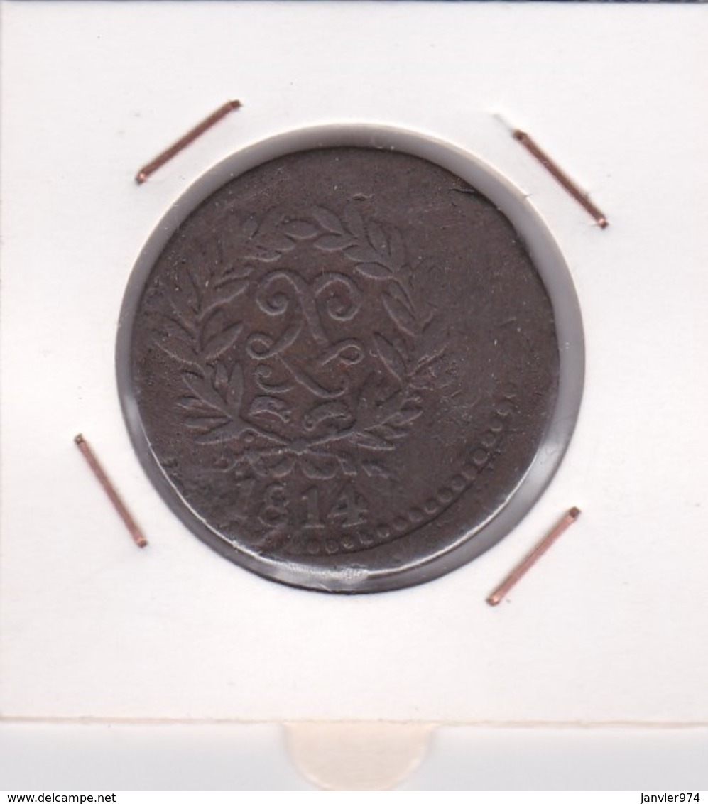 SIEGE D’ANVERS. 5 CENTIMES 1814. Louis XVIII, Frappe Médaille, RARE - 1814 Belagerung Von Antwerpen