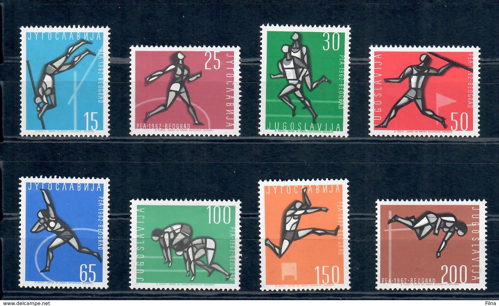 SPORT - ATLETICA CAMPIONATI EUROPEI 1962  - JUGOSLAVIA - SERIE COMPLETA MNH ** - Atletica