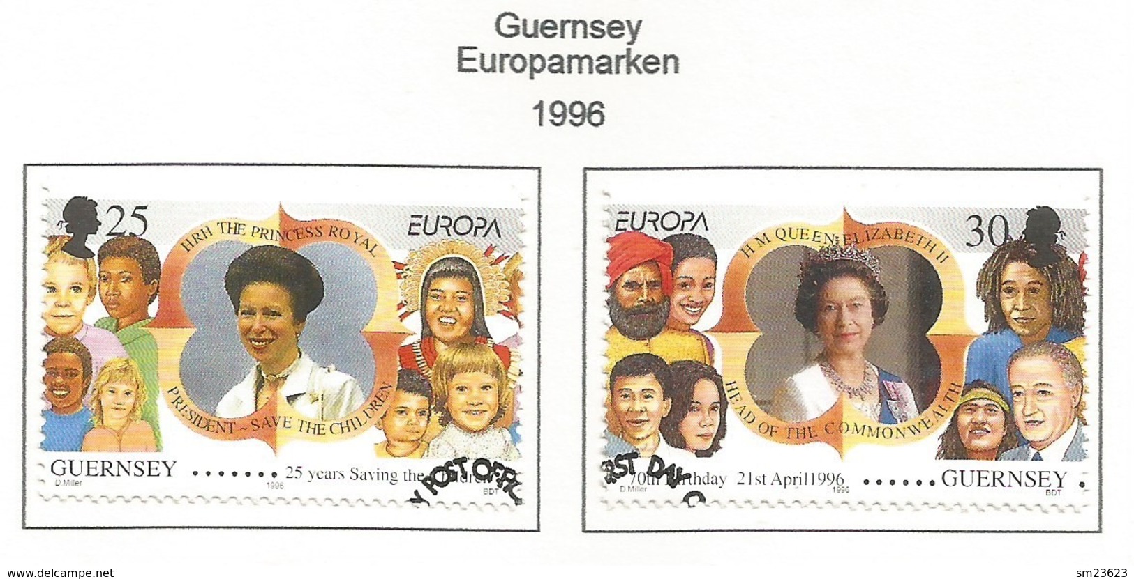 Guernsey 1996  Mi.Nr. 691 / 692 , EUROPA CEPT - Berühmte Frauen - Gestempelt / Fine Used / (o) - 1996