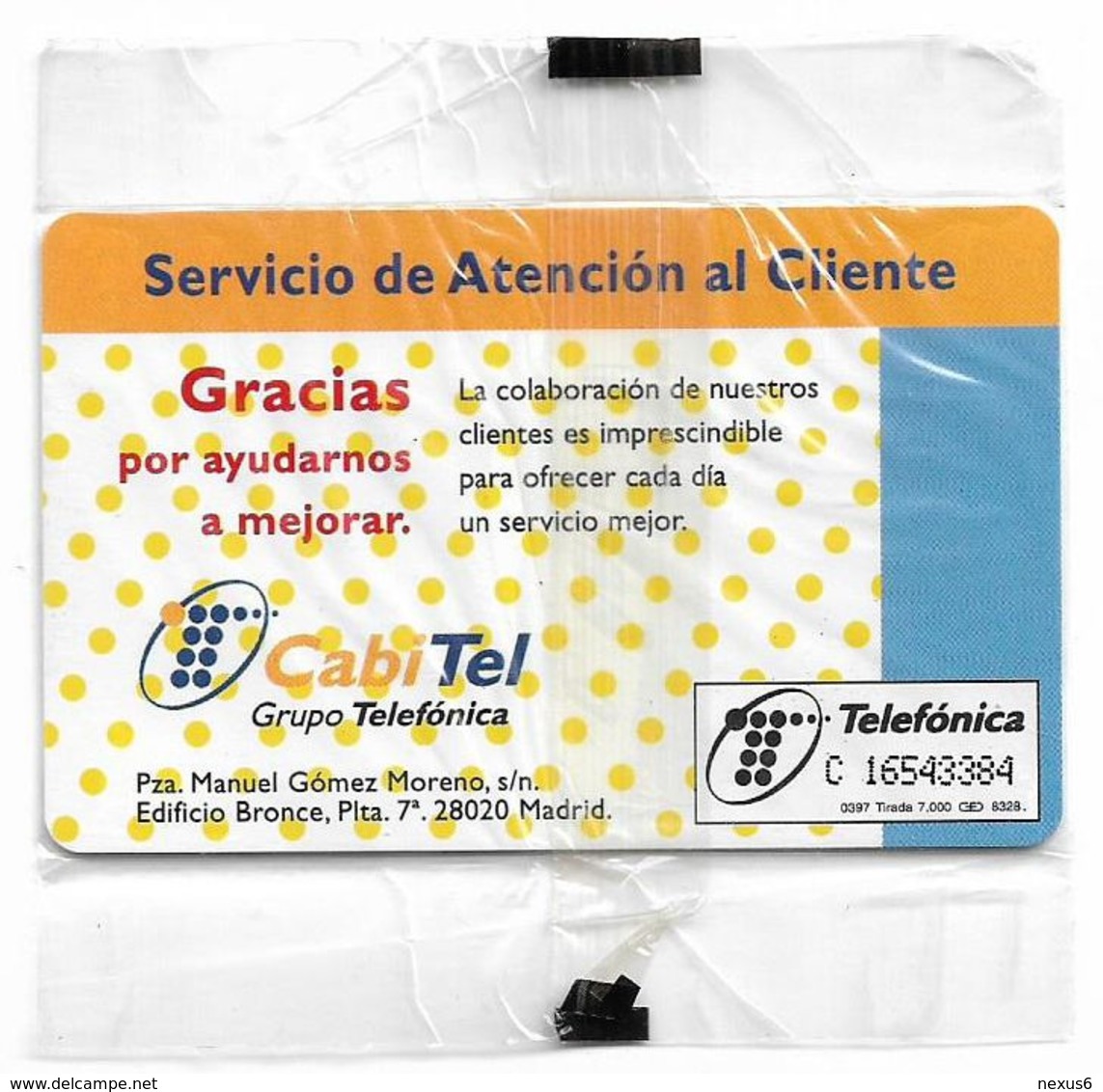 Spain - Telefonica - Servicio De Atencion Al Cliente - P-253 - 03.1997, 7.000ex, NSB - Emisiones Privadas