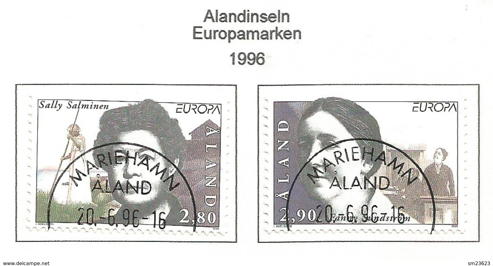 Älandinseln 1996  Mi.Nr. 113 / 114 , EUROPA CEPT - Berühmte Frauen - Gestempelt / Fine Used / (o) - 1996