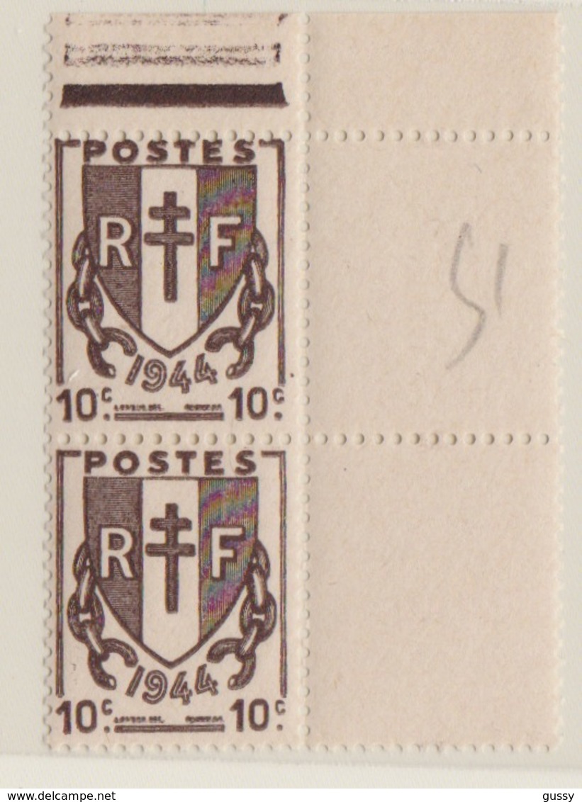 FRANCE 1945: Le Y&T 670 Neuf**, CDF, Variété 'timbre Supérieur Décentré" - Lettres & Documents