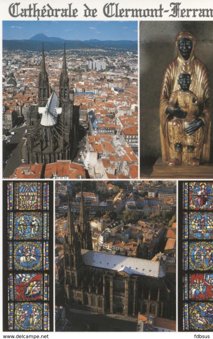 Clermont-Ferrand - La Cathédrale - 5 Photos Sur Carte - Vierge Noir -  Zwarte Madonna -   Ed Debaisieux - Clermont Ferrand