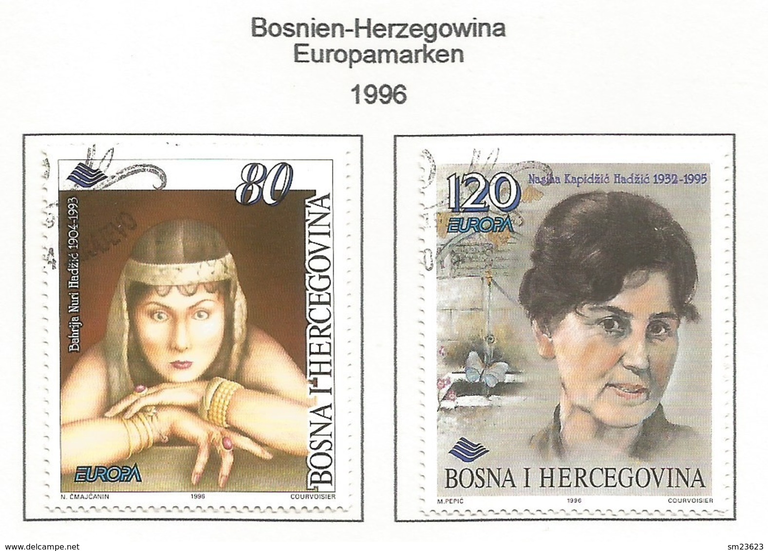 Bosnien-Herzegowina   1996  Mi.Nr. 45 / 46 , EUROPA CEPT Berühmte Frauen - Gestempelt / Fine Used / (o) - 1996