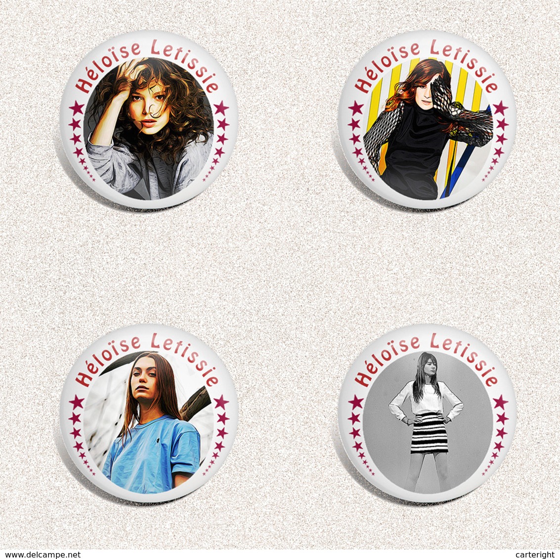 Héloïse Letissie Music Fan ART BADGE BUTTON PIN SET 1-3  (1inch/25mm Diameter) 105 X - Muziek