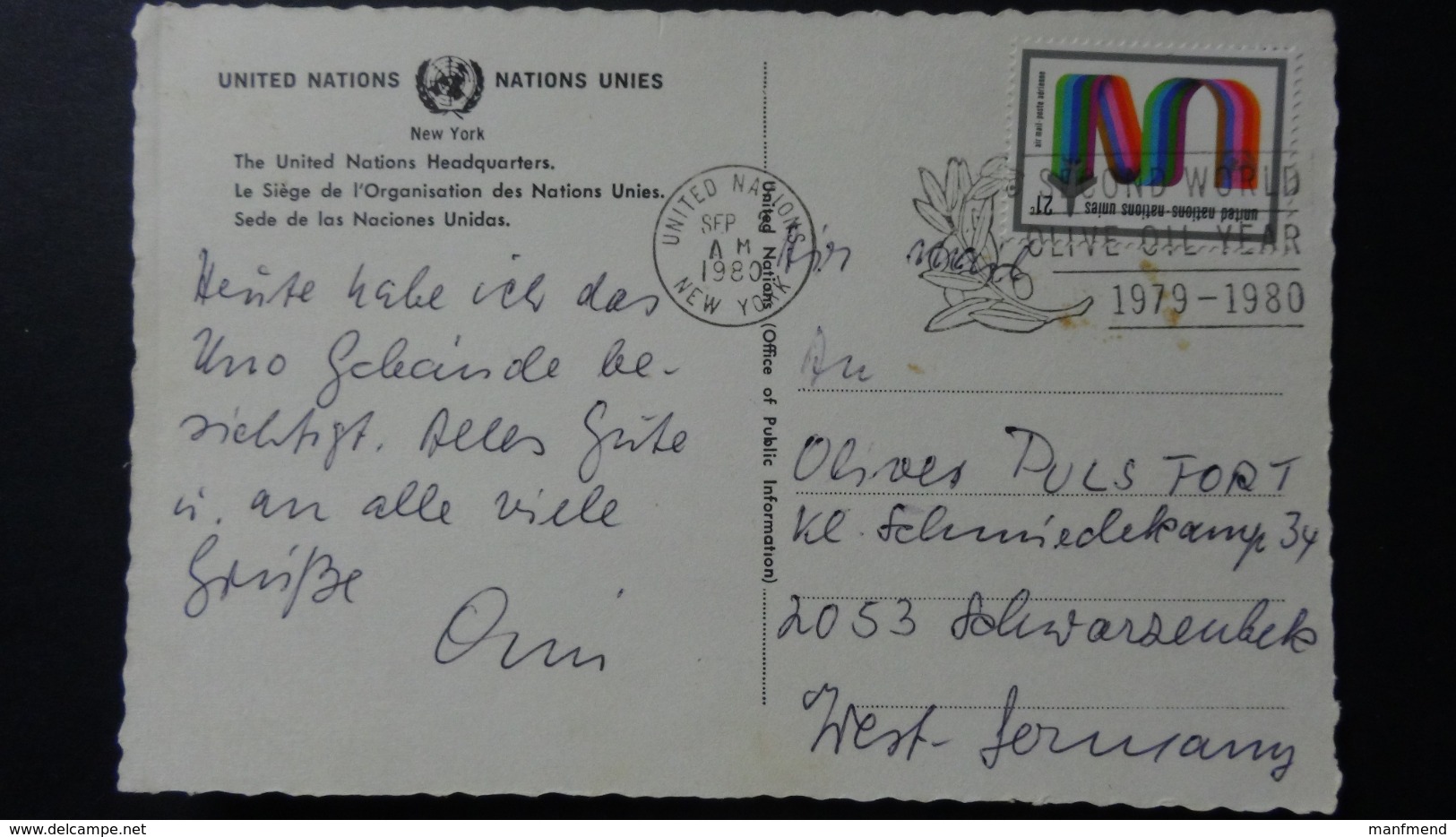 United Nations - New York - 1972 - Mi:NT-NY 248, Sn:NT-NY C18, Yt:NT-NY PA18 On Postcard - Look Scans - Briefe U. Dokumente