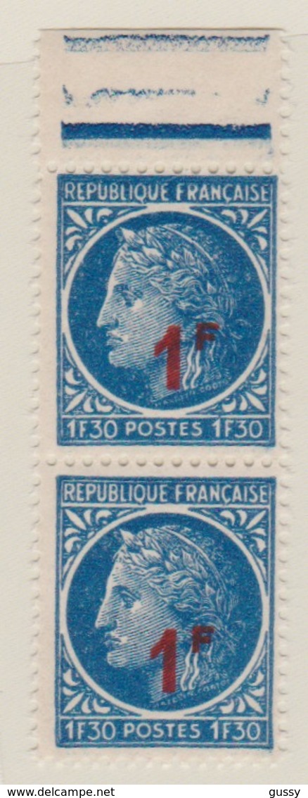 FRANCE 1947: Paire Du Y&T 791 Neuf**, BDF, Variété 'timbre Inférieur Plus Petit' - Lettres & Documents