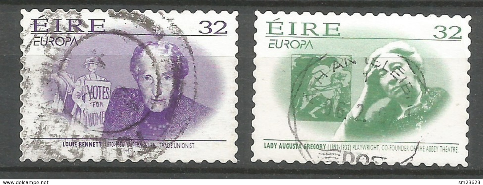 Irland / Eire 1996  Mi.Nr. 942 / 943 , EUROPA CEPT - Berühmte Frauen - Selbstklebend / Gestempelt / Fine Used / (o) - 1996