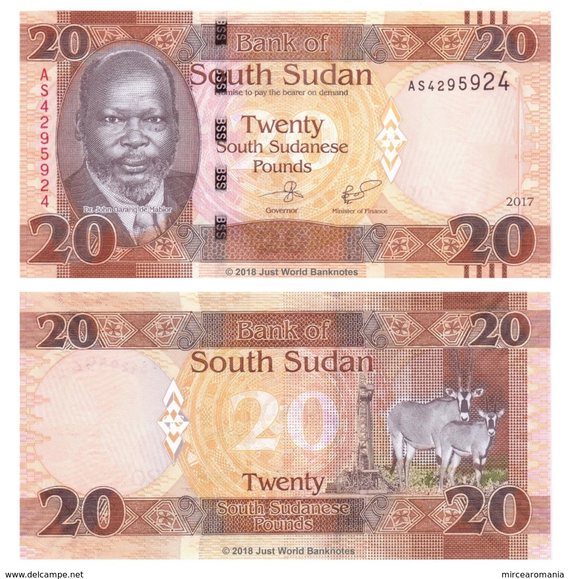 SOUTH SUDAN - 20 POUND - 2017 - UNC - Zuid-Soedan