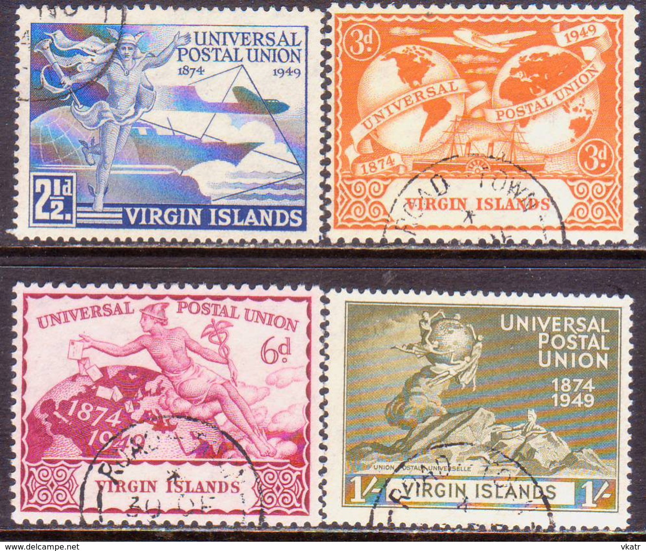 BRITISH VIRGIN ISLANDS 1949 SG 126-29 Compl.set Used UPU - British Virgin Islands