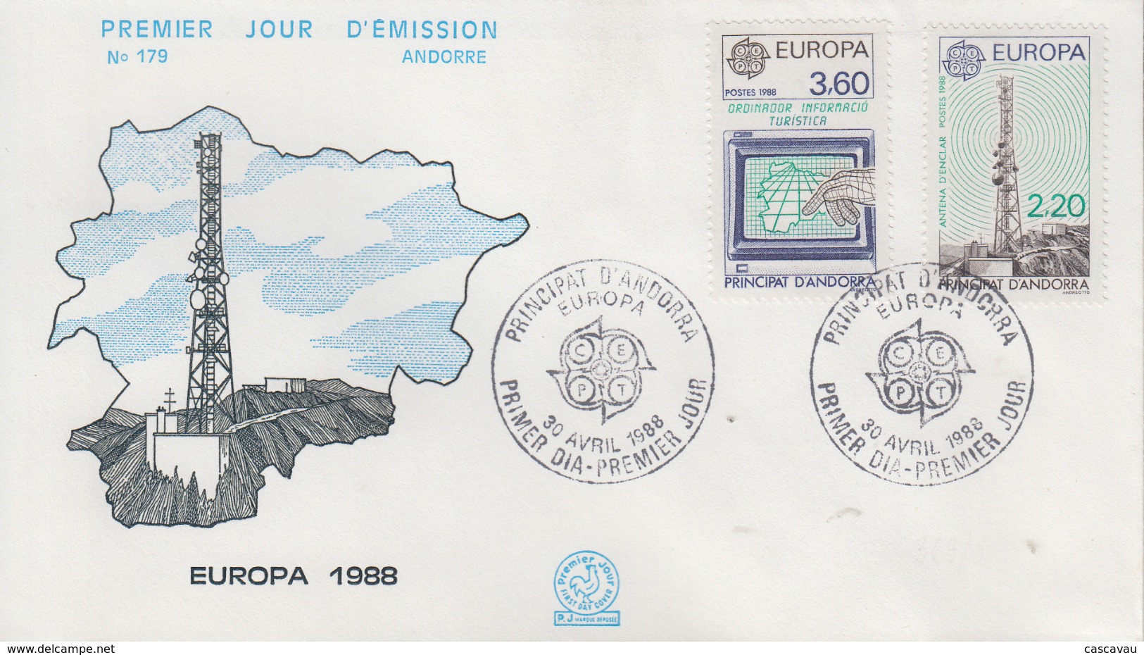 Enveloppe  FDC  1er  Jour   ANDORRE   ANDORRA   Paire    EUROPA    1988 - 1988