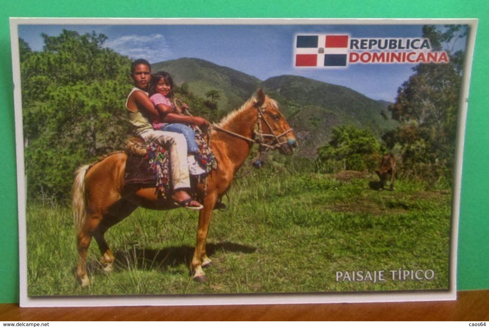 Republica Domenicana Cavallo Con Bambini CARTOLINA Non Viaggiata - Repubblica Dominicana