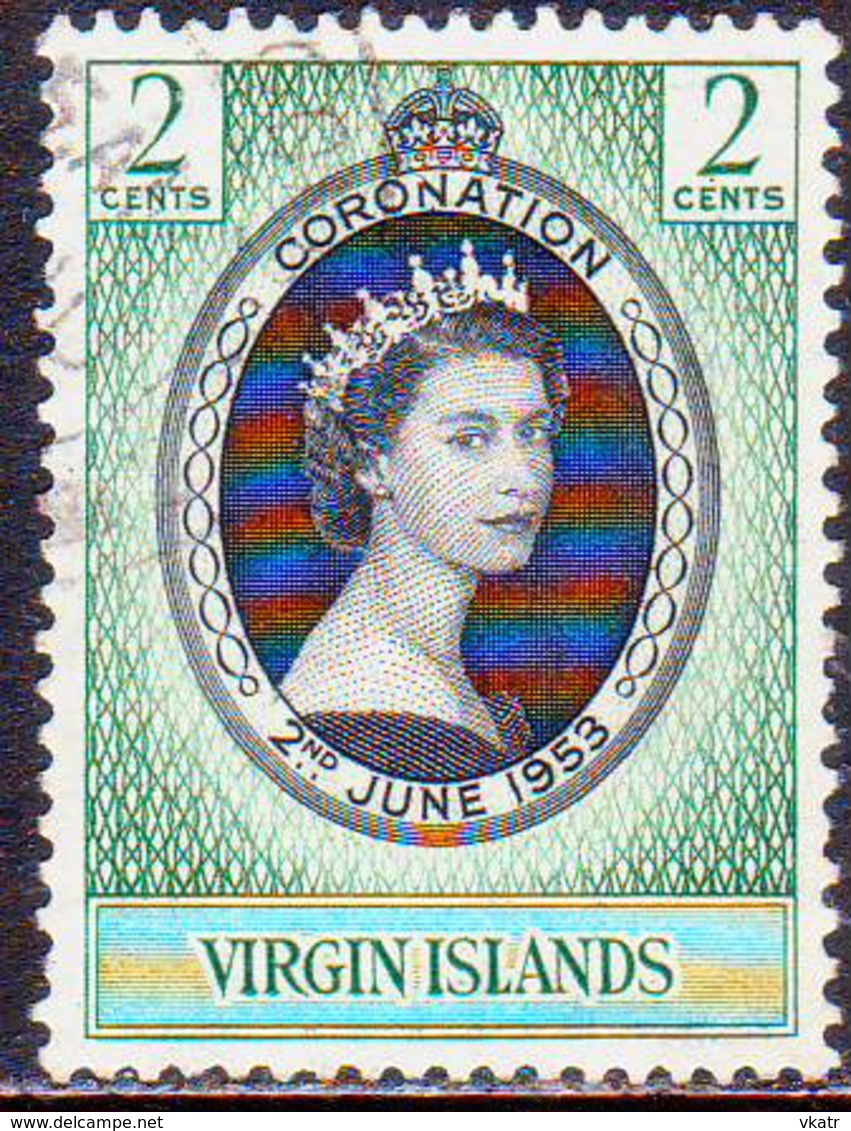 BRITISH VIRGIN ISLANDS 1953 SG 148 2c Used Coronation - British Virgin Islands