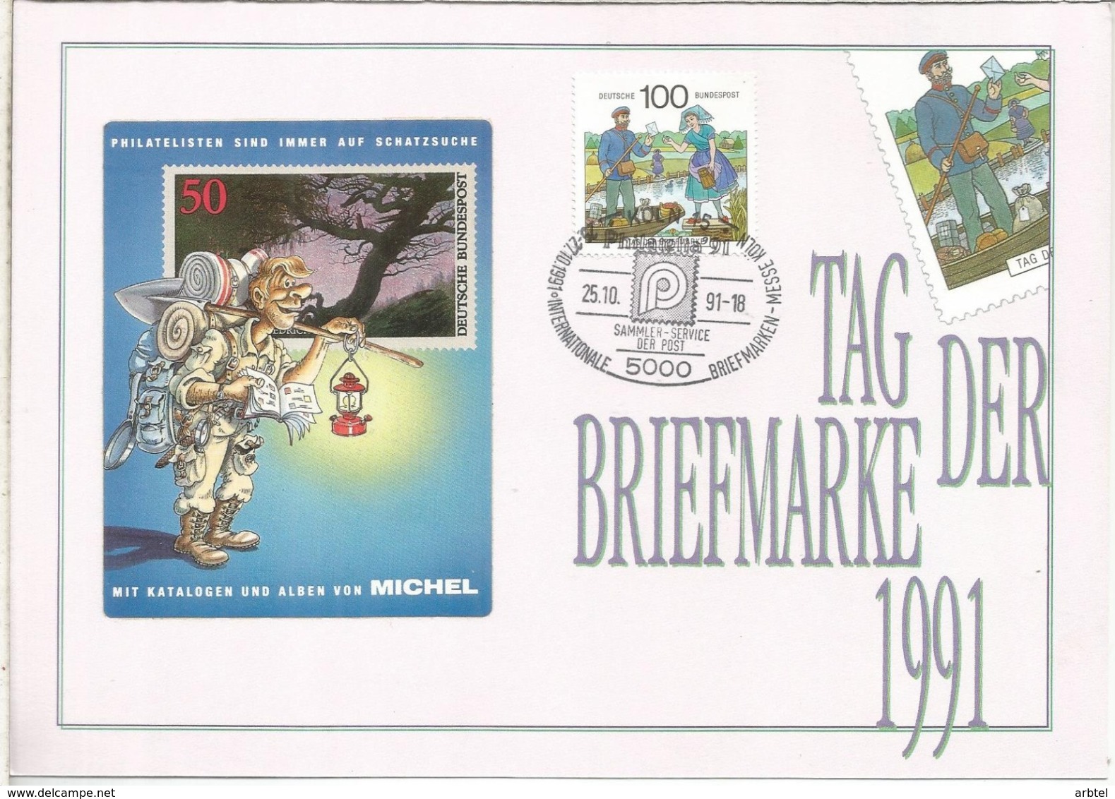 ALEMANIA KOLN 1991 DIA DEL SELLO STAMP DAY - Día Del Sello