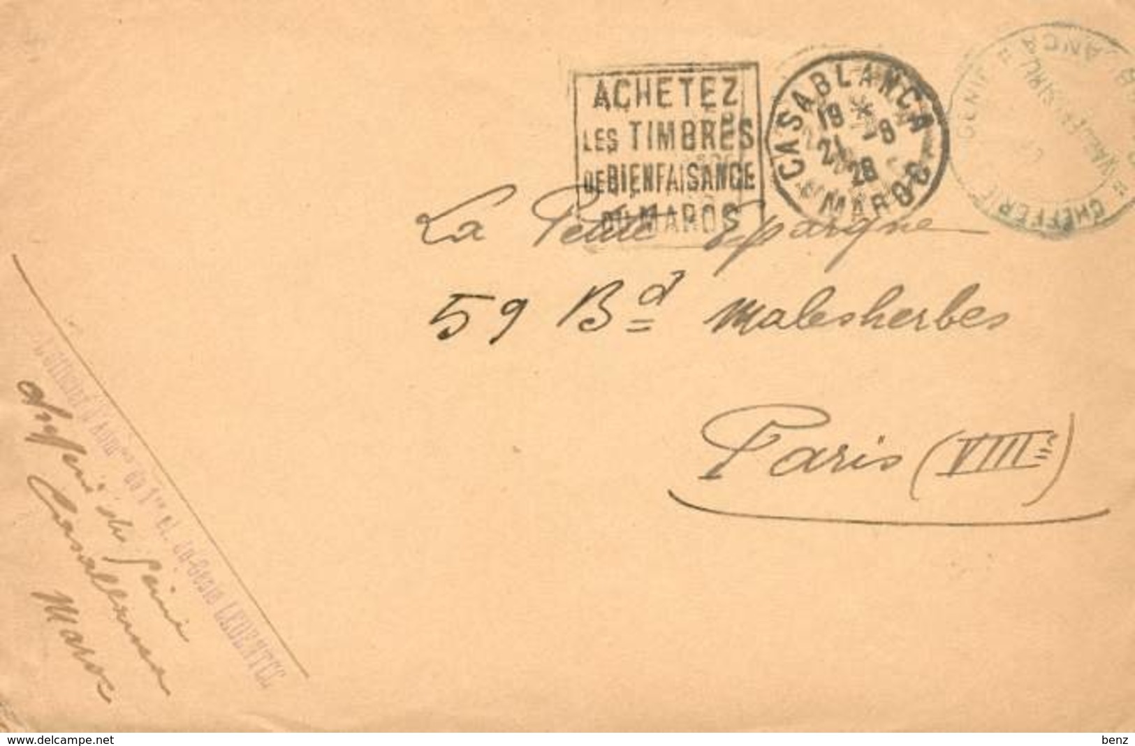 MAROC MOROCCO MAROKKO Devant De Lettre En FM Ob Daguin Casablanca 1928 Pour Paris TB - Lettres & Documents