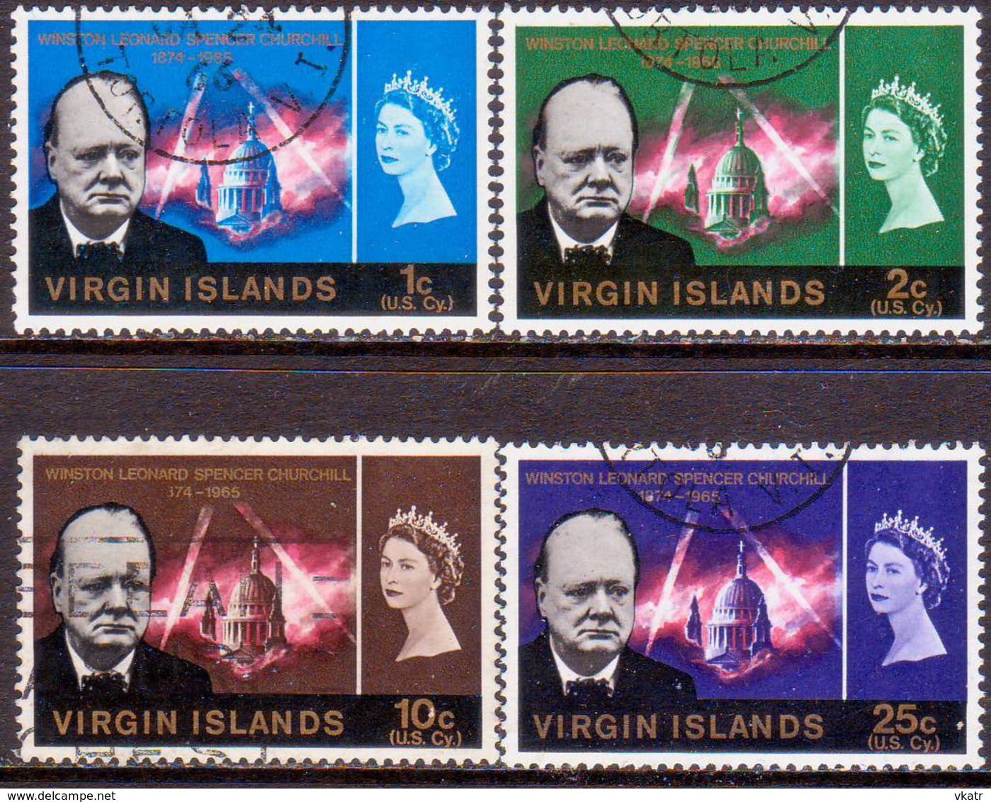 BRITISH VIRGIN ISLANDS 1966 SG 197-200 Compl.set Used Churchill - British Virgin Islands