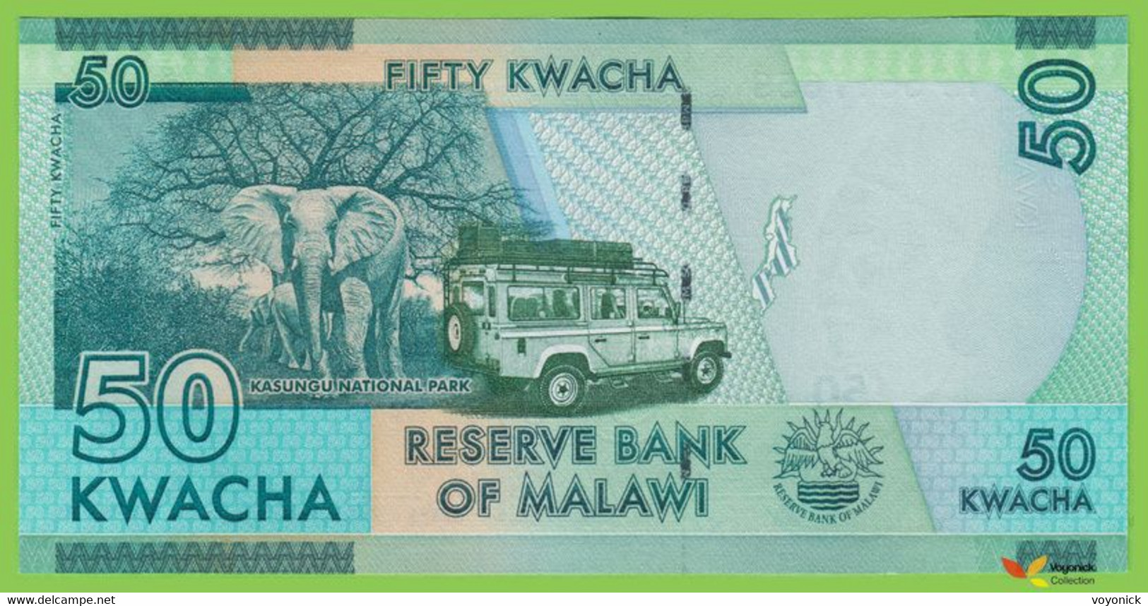 Voyo MALAWI 50 Kwacha 2014 P64a B157a AP UNC UNC Elephant - Malawi