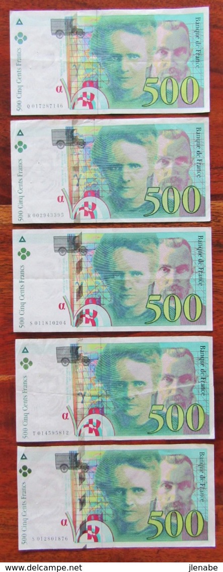 Lot N°3  5 Billets Pierre Et Marie Curie 1994 - Ohne Zuordnung