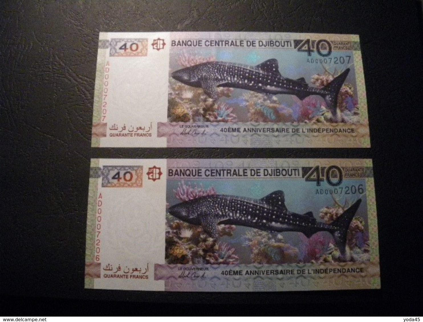 Djibouti 40 Francs 2 Billets N° Successifs  2017, Pick N° 46 , Commémoratif,  UNC - Djibouti