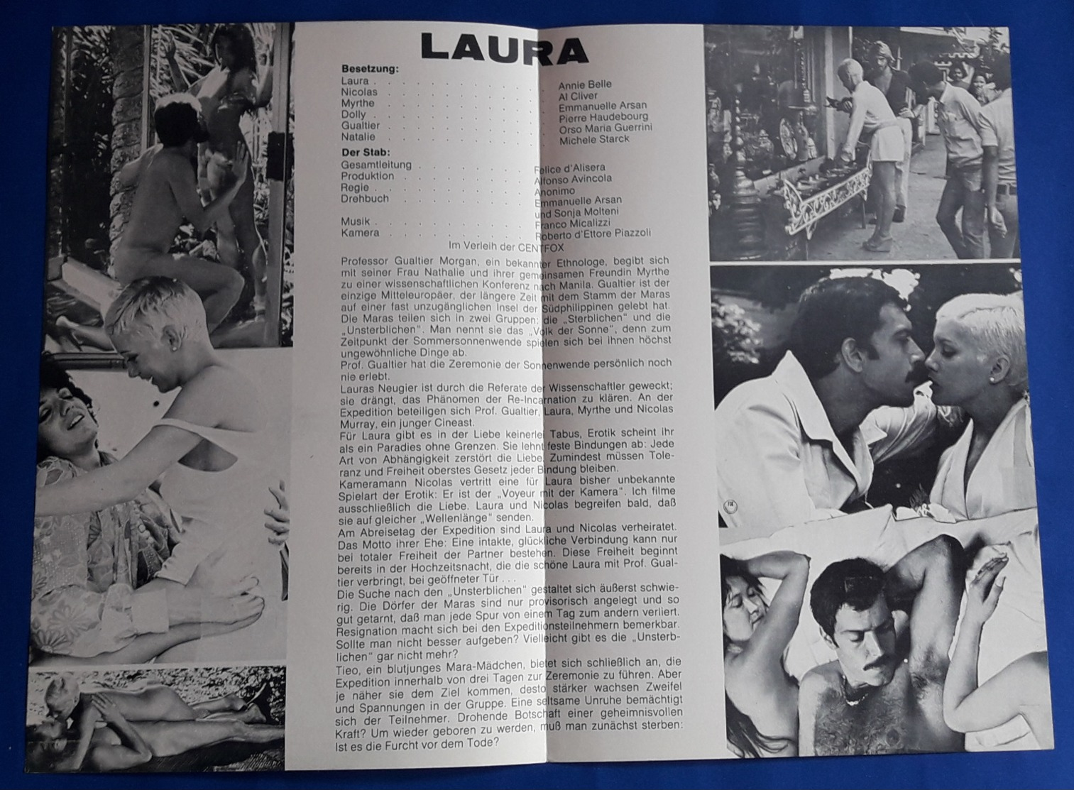 ANNIE BELLE / Emmanuelle Arsan (nude/nackt) Im Erotik-Film "LAURA" # NFP-Filmprogramm Von 1976 # [19-1351] - Films & TV