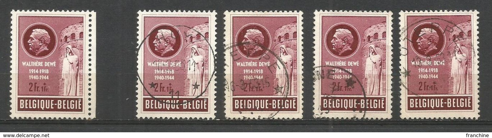 1953 -  COB N° 908 ** (MNH) Et 4 Oblitérés (o) - Ungebraucht