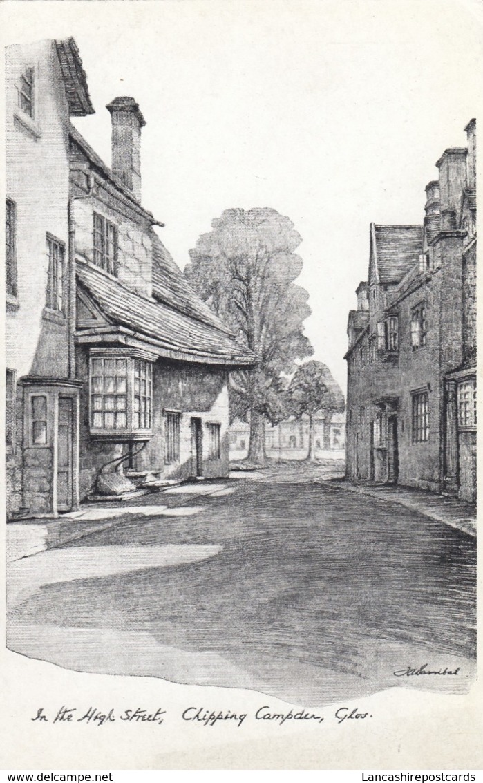 Postcard In The High Street Chipping Campden Artwork By Frederic Barribal My Ref  B13656 - Other & Unclassified