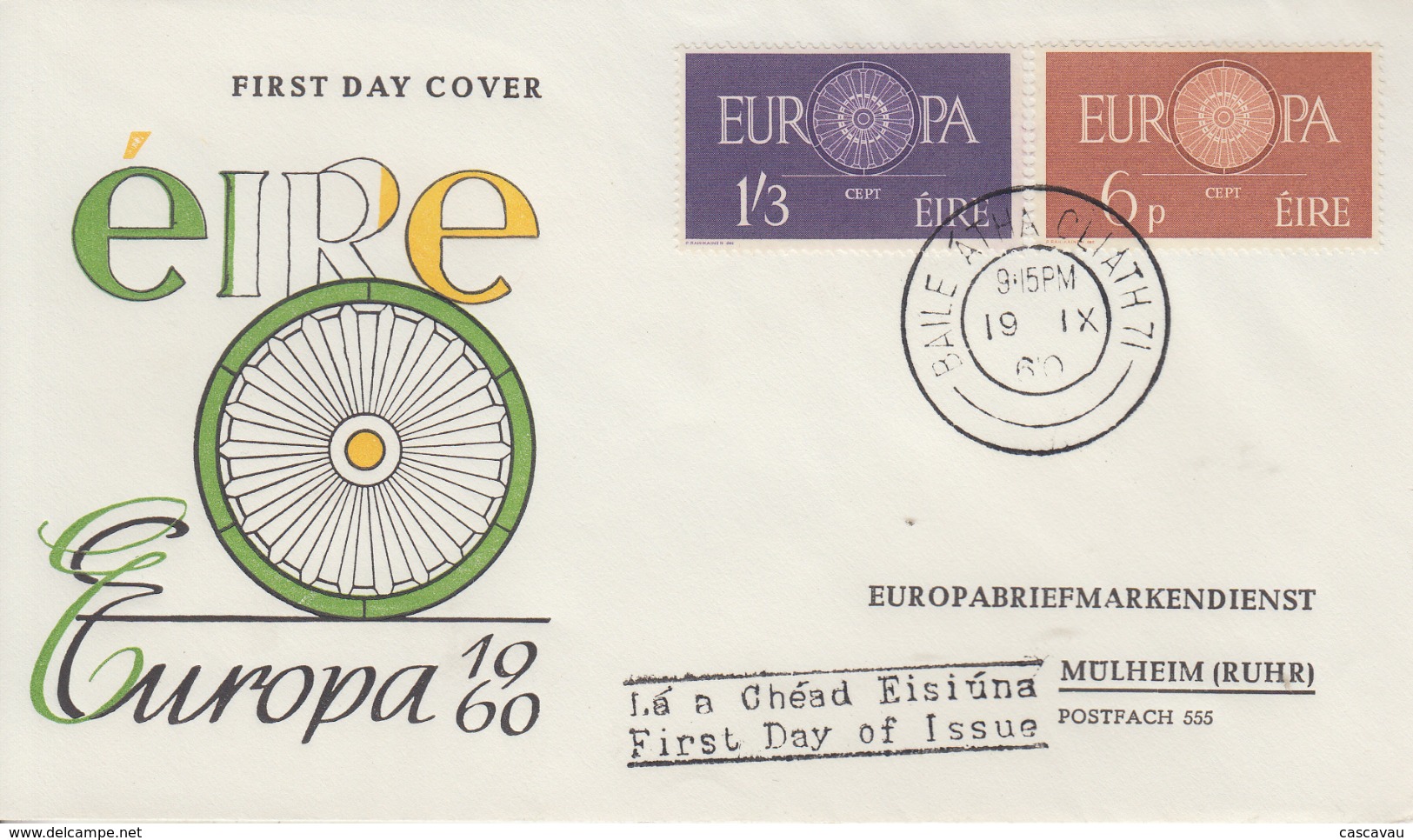 Enveloppe  FDC  1er  Jour  IRLANDE   Paire   EUROPA  1960 - 1960