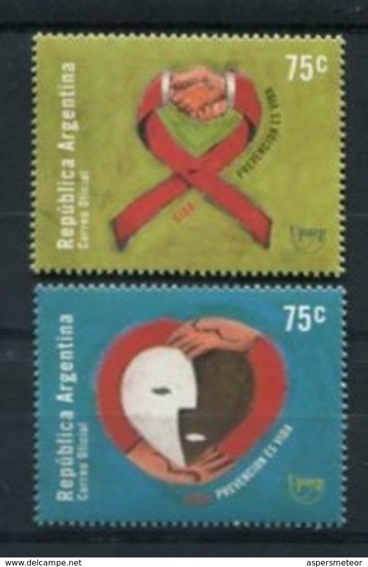 HIV SIDA: PREVENCIÓN ES VIDA - UPAEP 2000 ARGENTINA JALIL GOTTIG 3051 - 3052 SERIE COMPLETA MNH TBE - LILHU - Unused Stamps