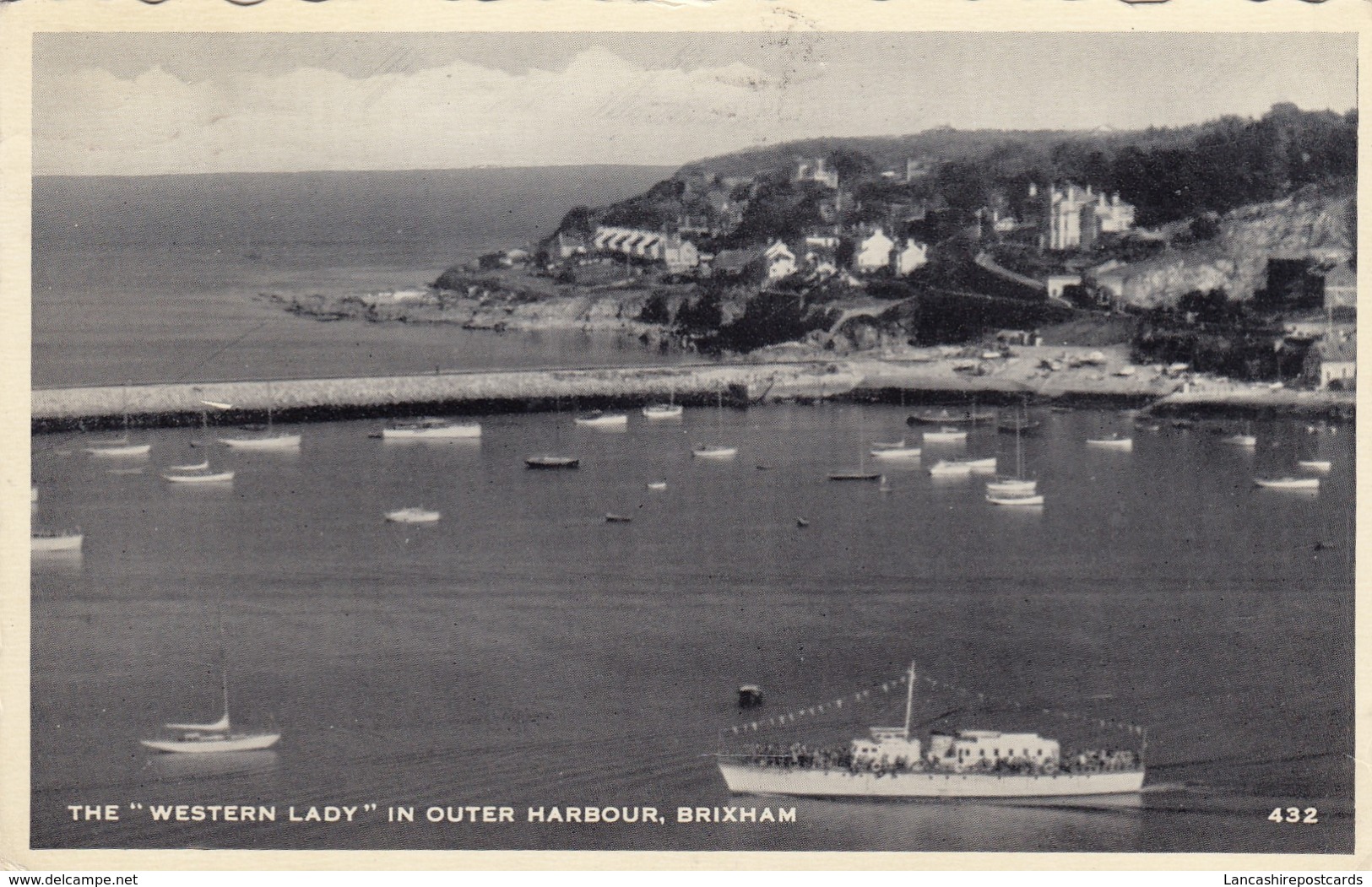 Postcard The Western Lady In Outer Harbour Brixham Devon PU 1958 [ Passenger Ferry ] My Ref  B13658 - Ferries