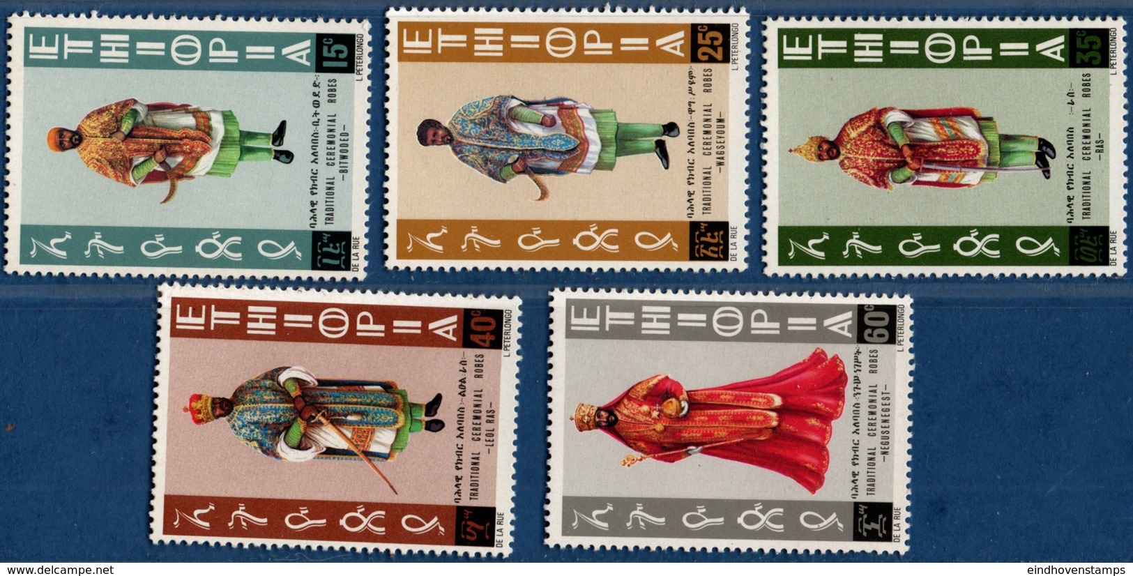 Ethiopia 1974 Traditional Ceremonial Outfits 5 Values MNH - Farm