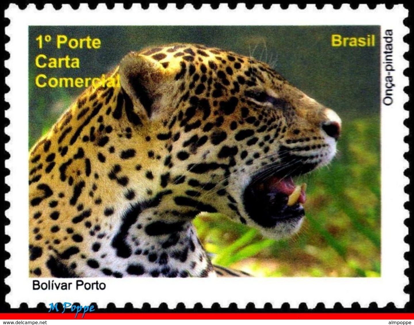 Ref. BR-3140D BRAZIL 2010 ANIMALS, FAUNA, PANTANAL, OZS, OUNCE,, CATS, DEPERSONALIZED MNH 1V Sc# 3140 - Personnalisés