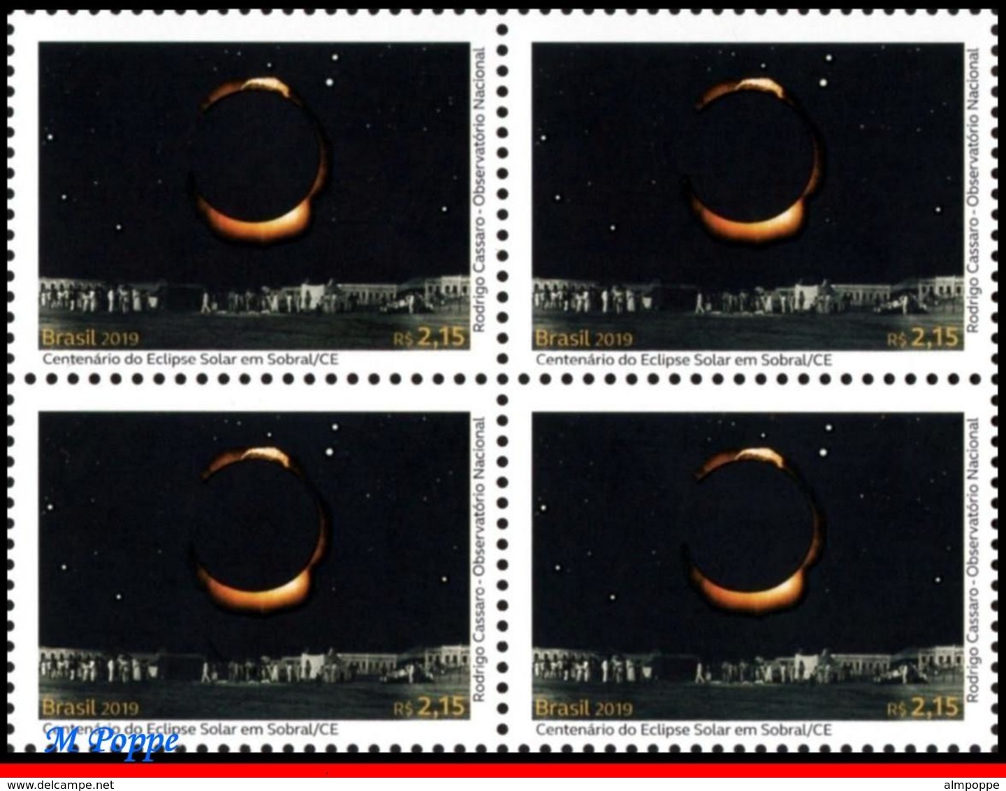 Ref. BR-V2019-07-Q BRAZIL 2019 - SOLAR ECLIPSE IN SOBRAL,, ALBERT EINSTEIN, RELATIVITY, BLOCK MNH, SCIENCE 4V - Albert Einstein