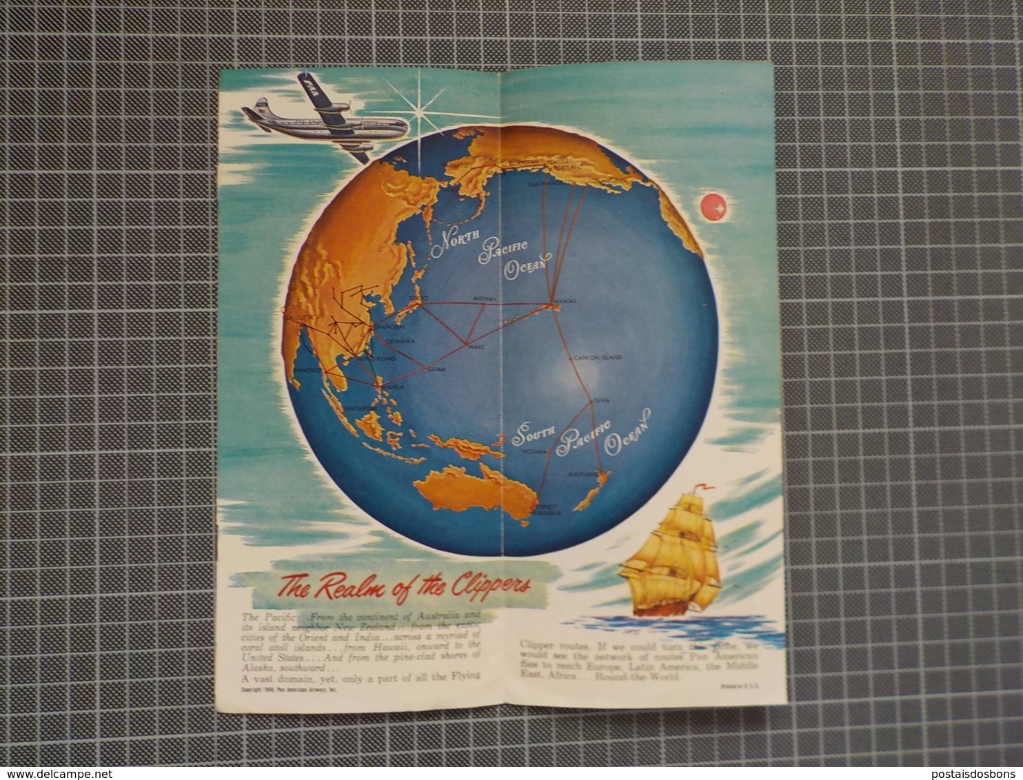 Cx 9) PAN AM PAN AMERICA WORLD AIRWAYS CLIPPER To HAWAII Promotional FOLDING Flyer - Advertisements